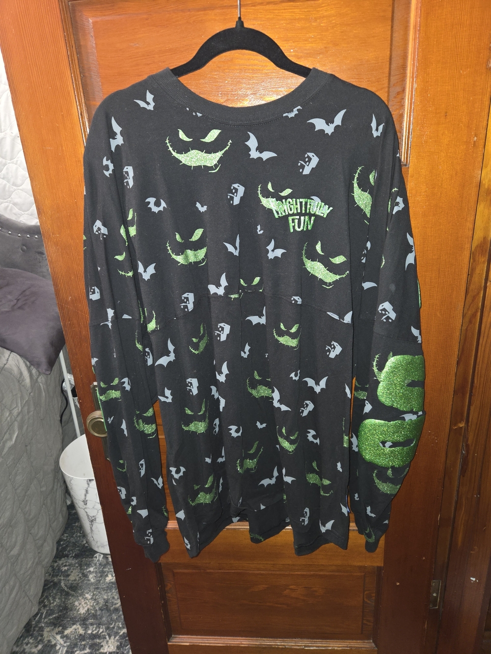 Kids Black & Green Halloween Graphic Long Sleeve Top